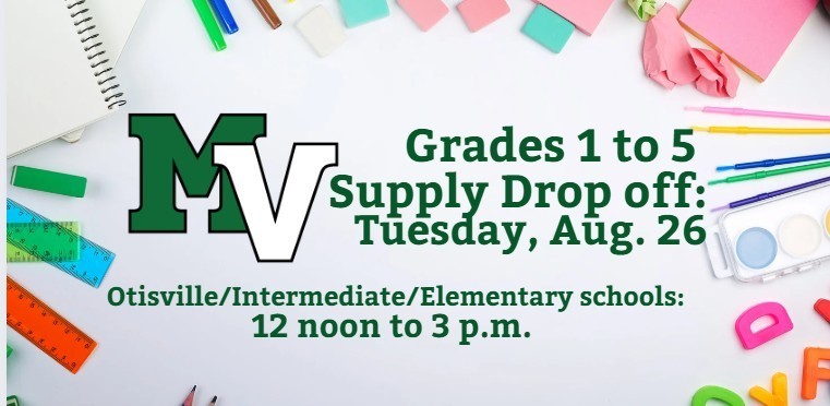 Grade 1-5 supply drop off art work