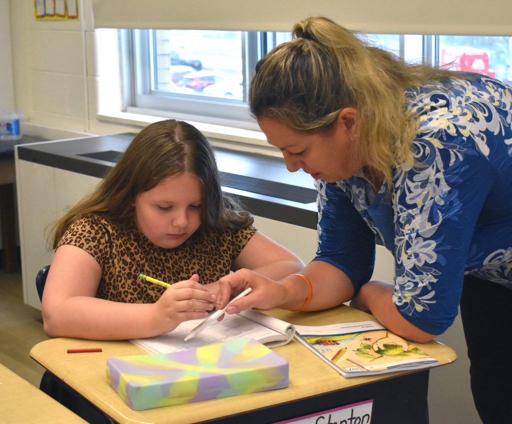 teacher with student