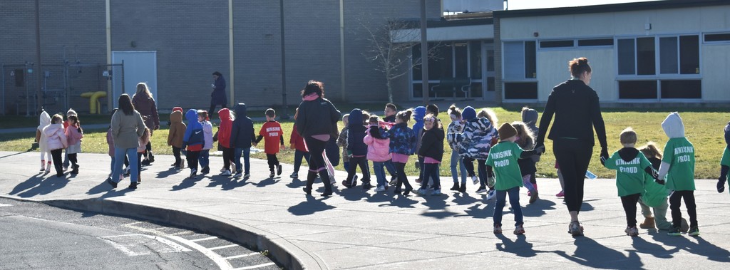 students walking