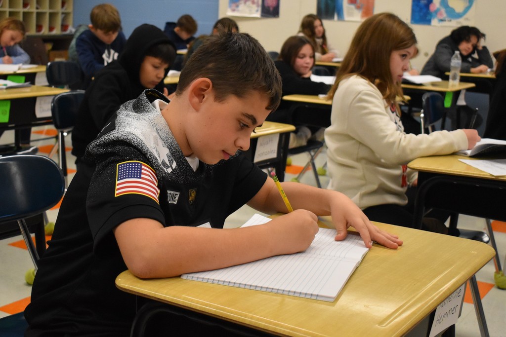 student in class