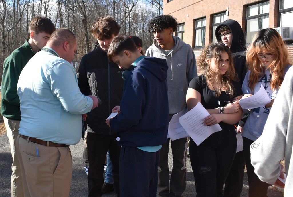 students with teacher