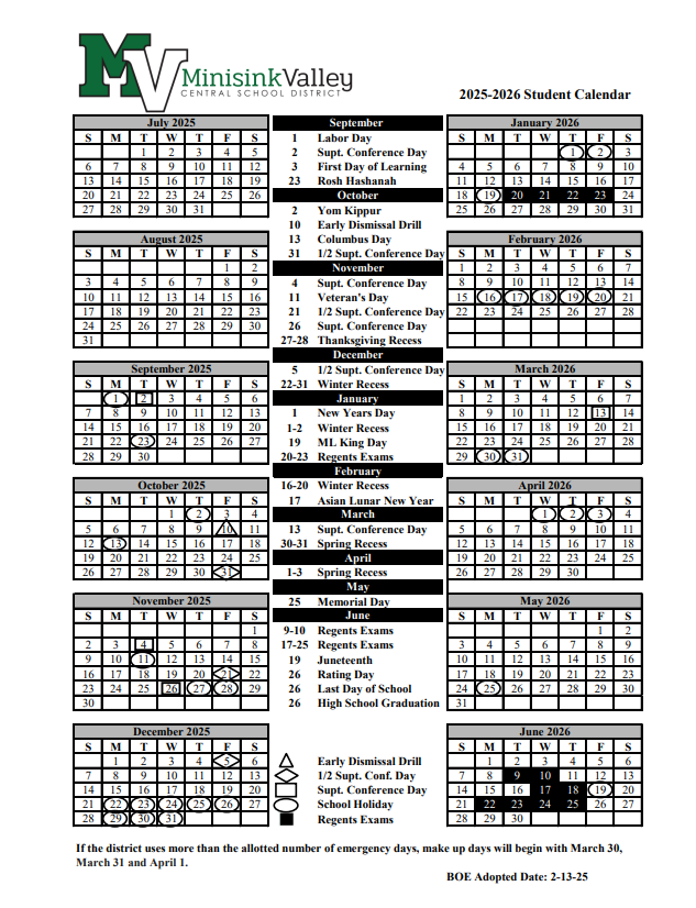 student calendar