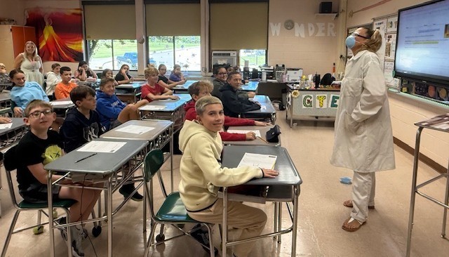 teacher with students