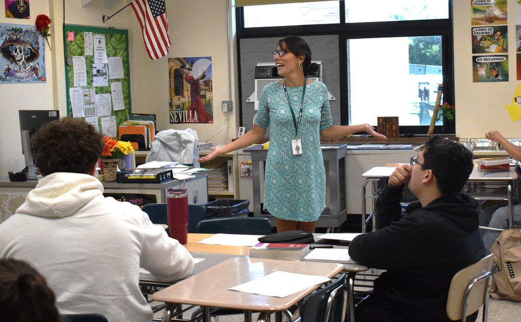 teacher with students