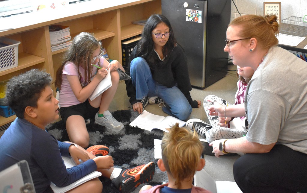 teacher with students