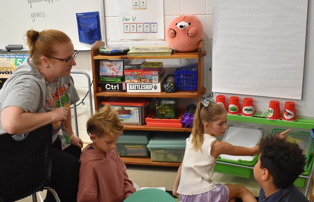 teacher with students