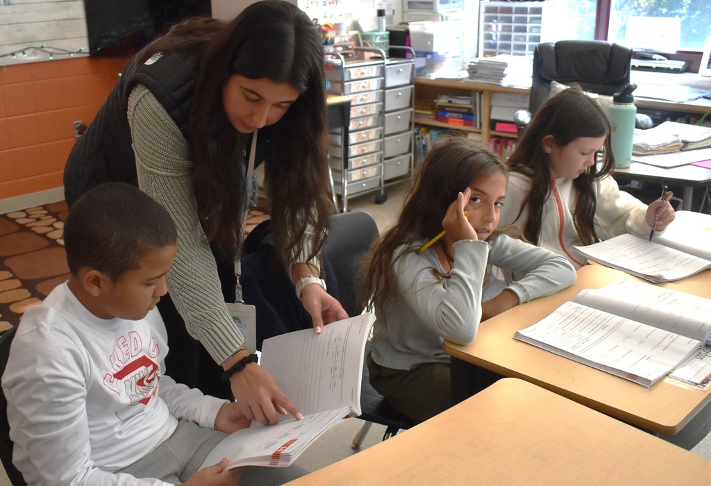 teacher with students