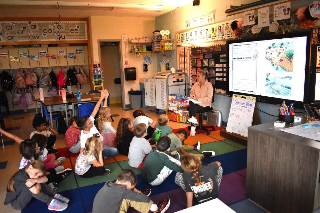 teacher with students