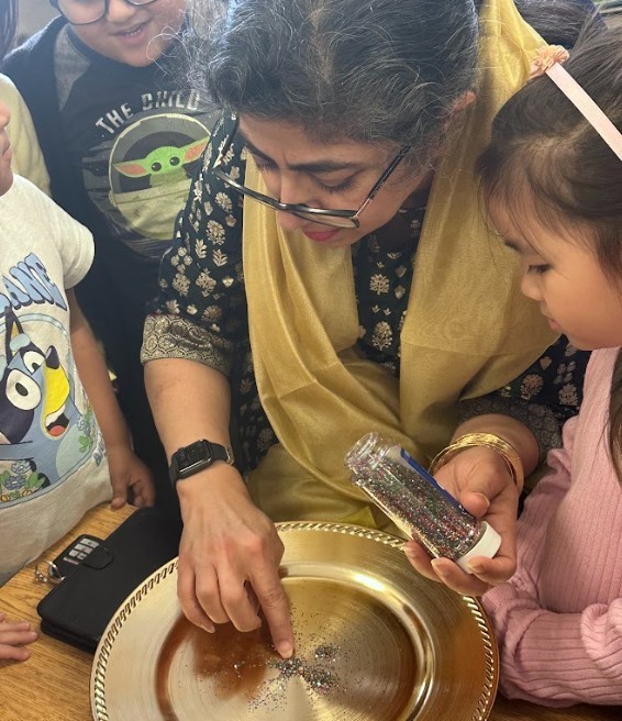 teacher with students