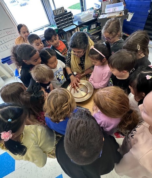 teacher with students