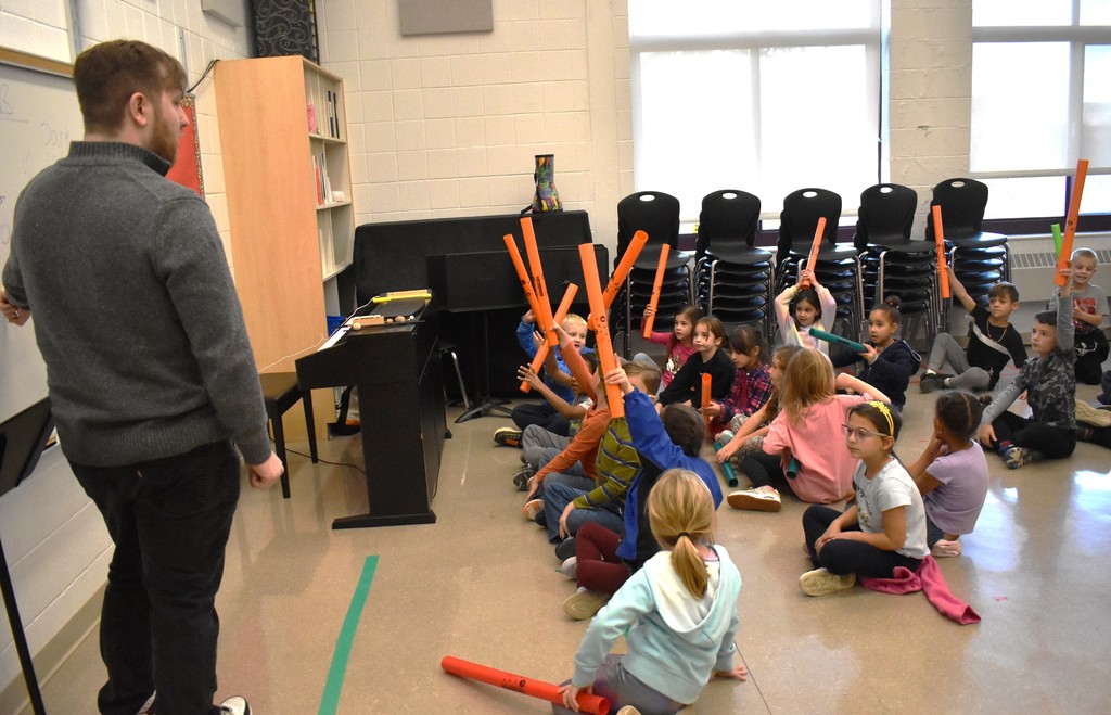 teacher with students