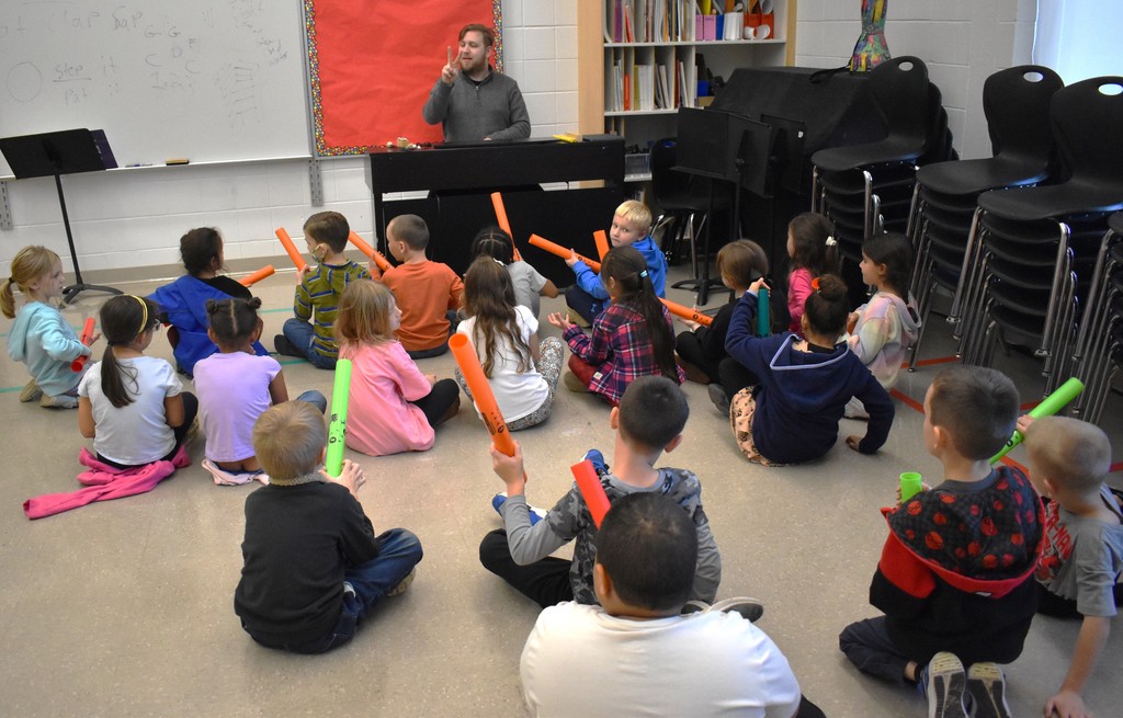 teacher with students