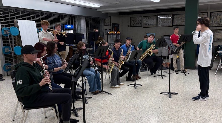 band members playing