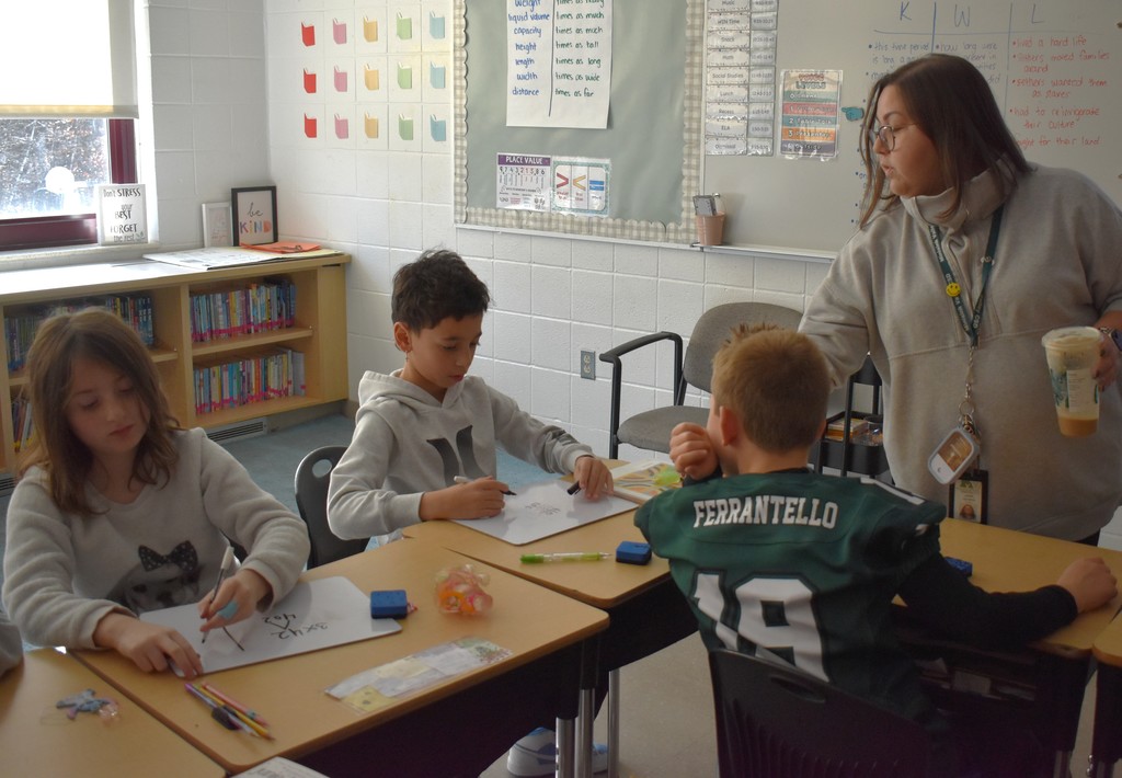teacher with students