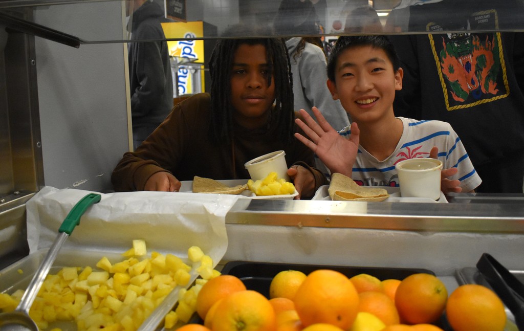 students in cafeteria