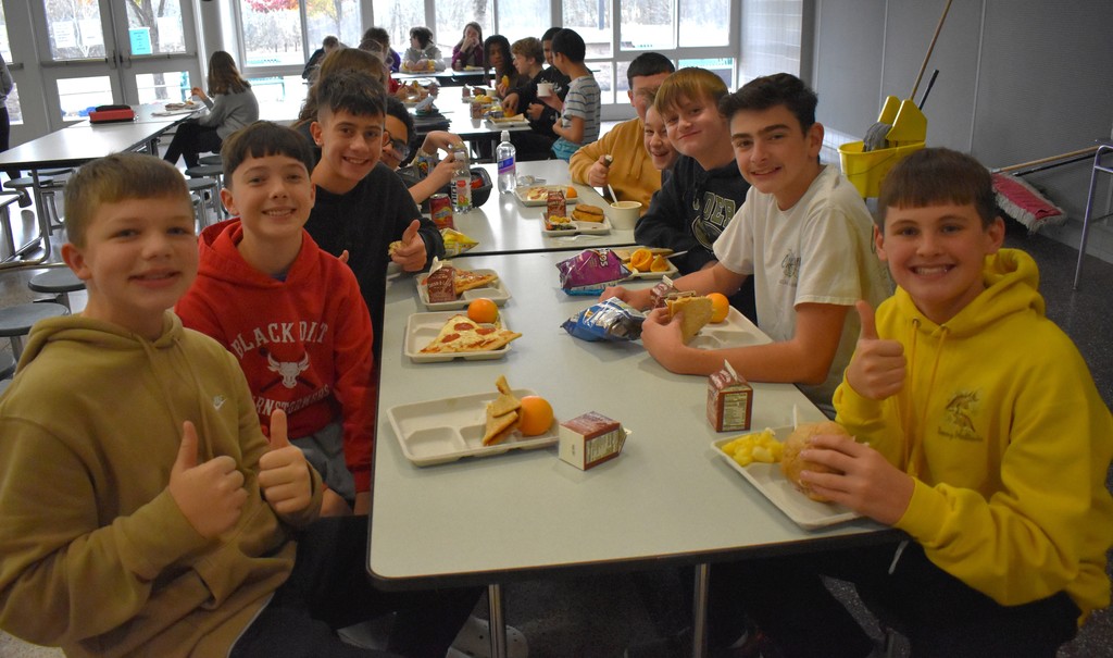 students in cafeteria