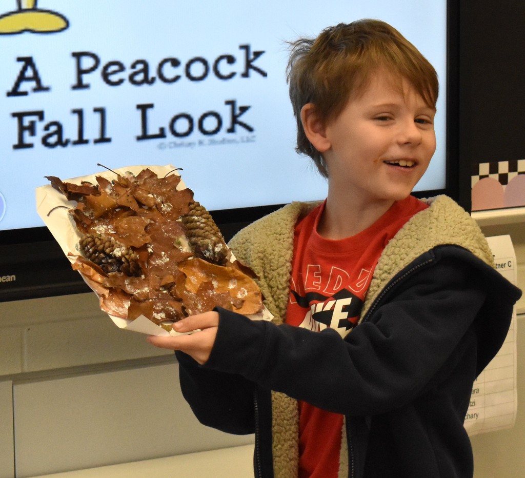 student with artwork