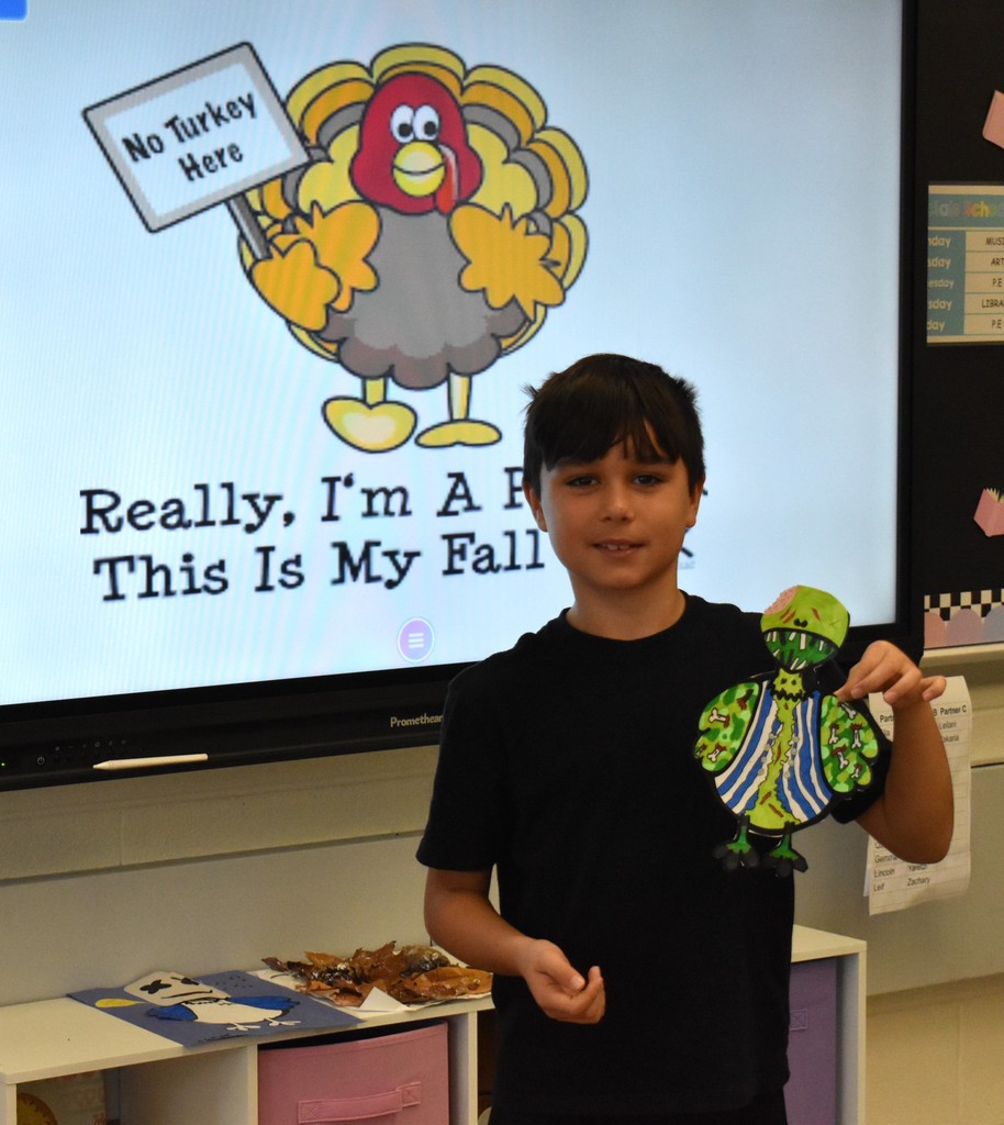 student with artwork