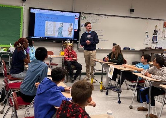 teacher with students