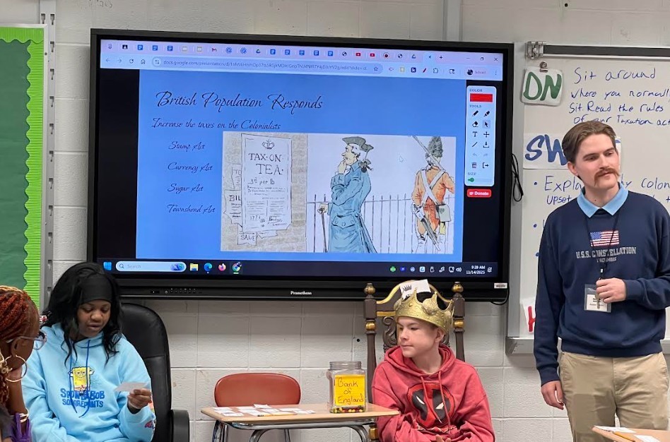 teacher with students