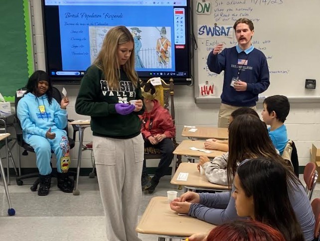 teacher with students