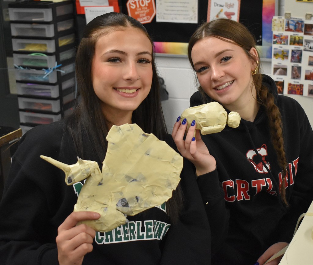 students in art class