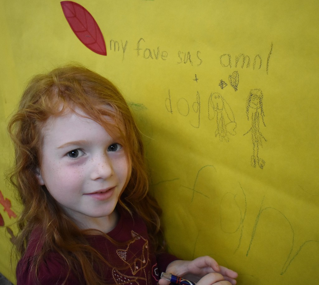 student and her writing