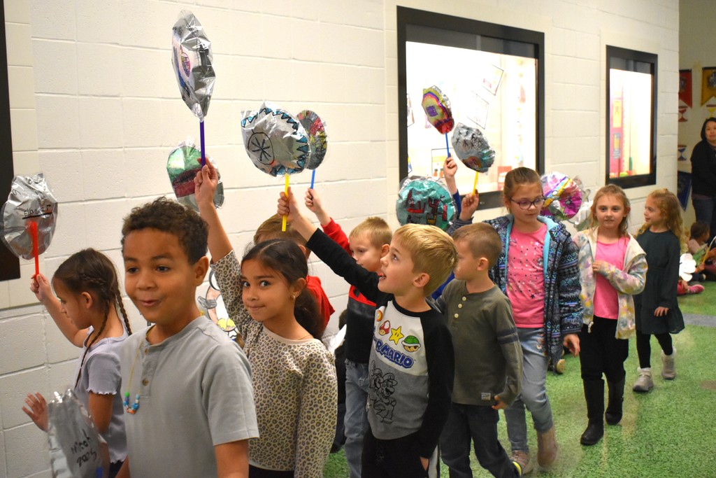 students in a parade