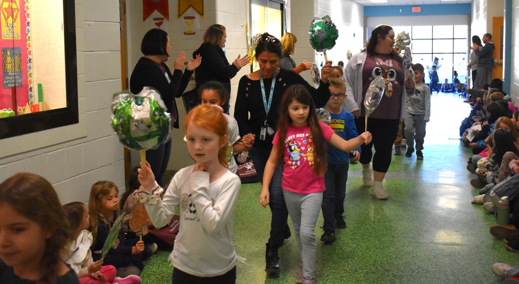 students in a parade