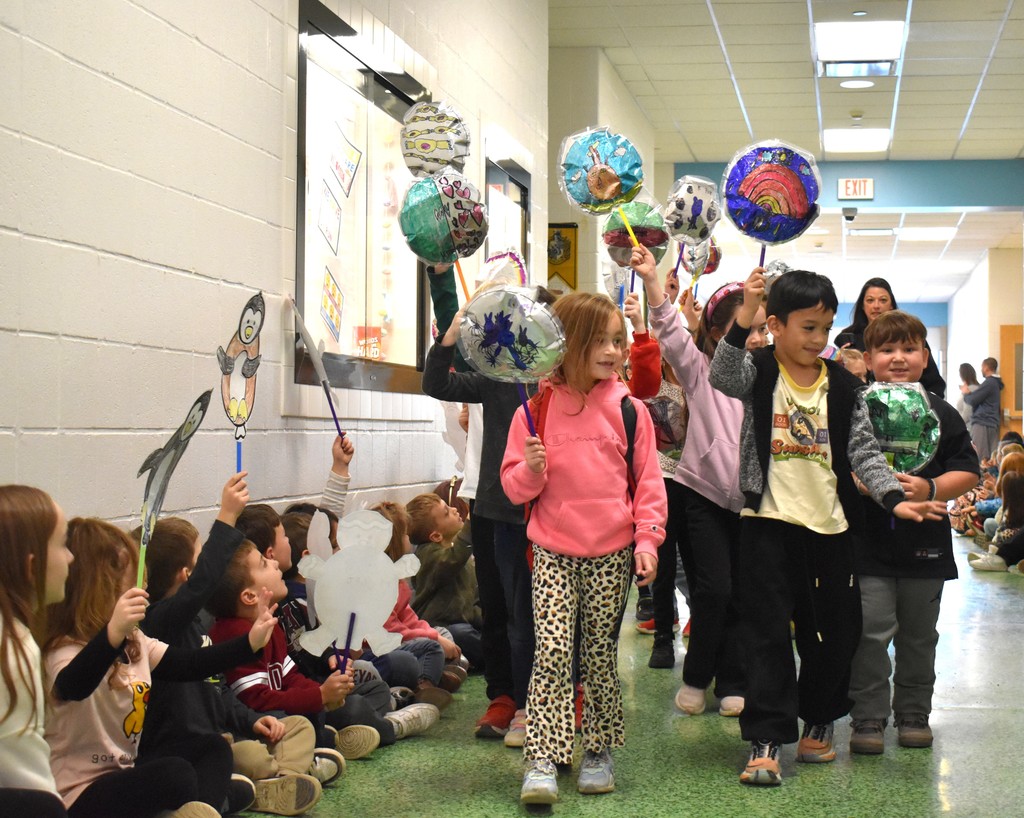 students in a parade