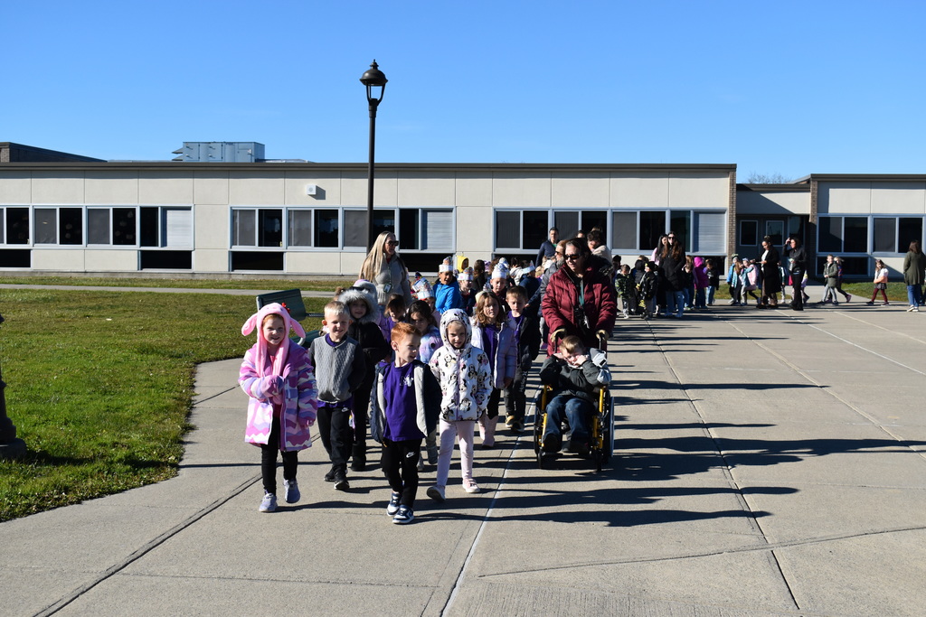 students in a parade