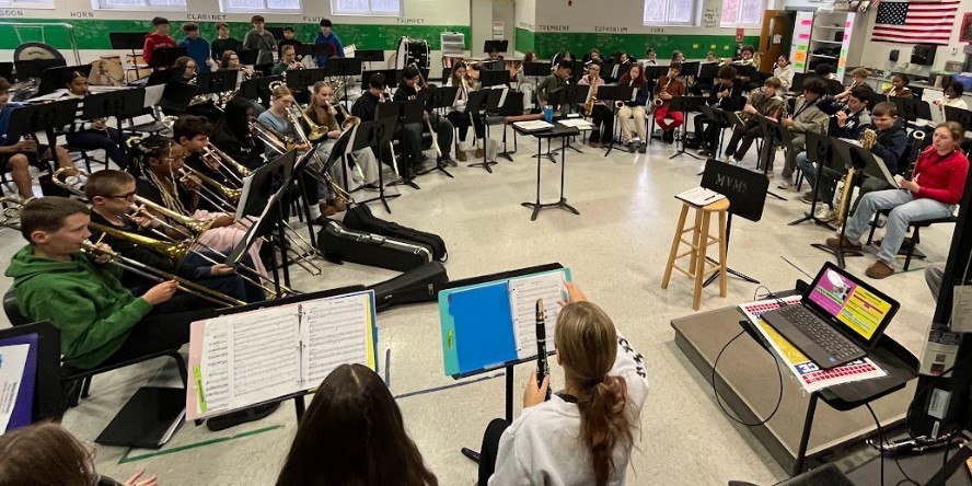 band students playing