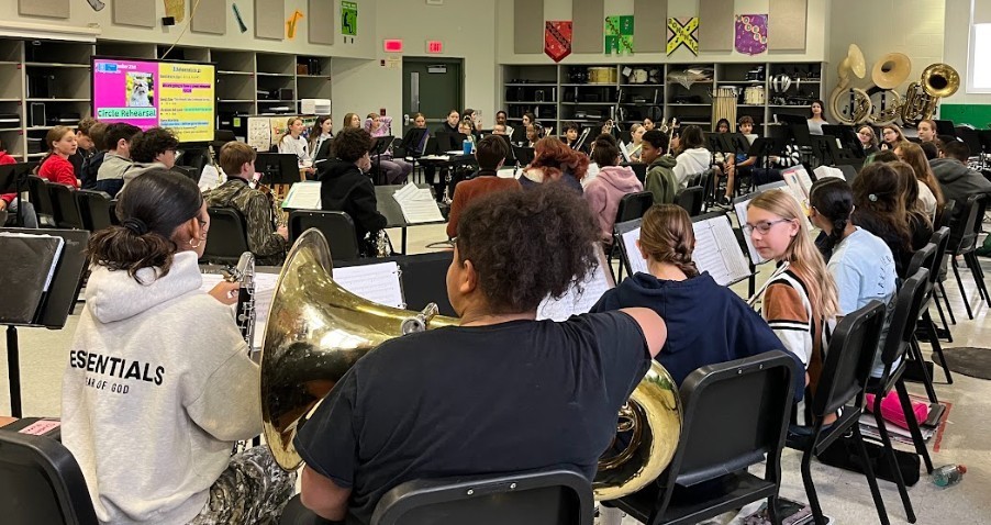 band members playing