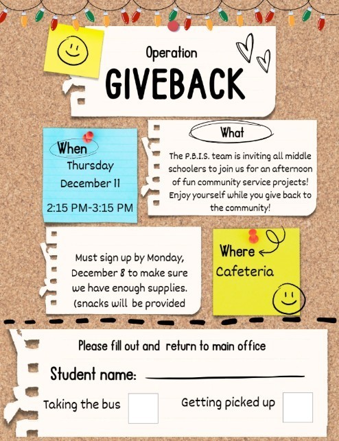 Flyer about community service work