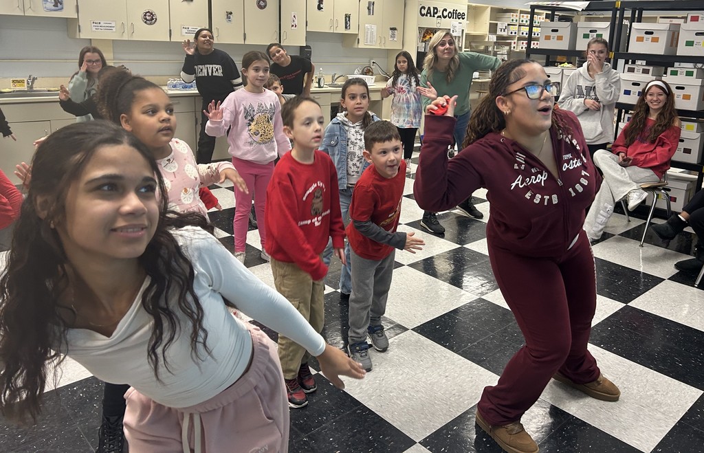 students dancing