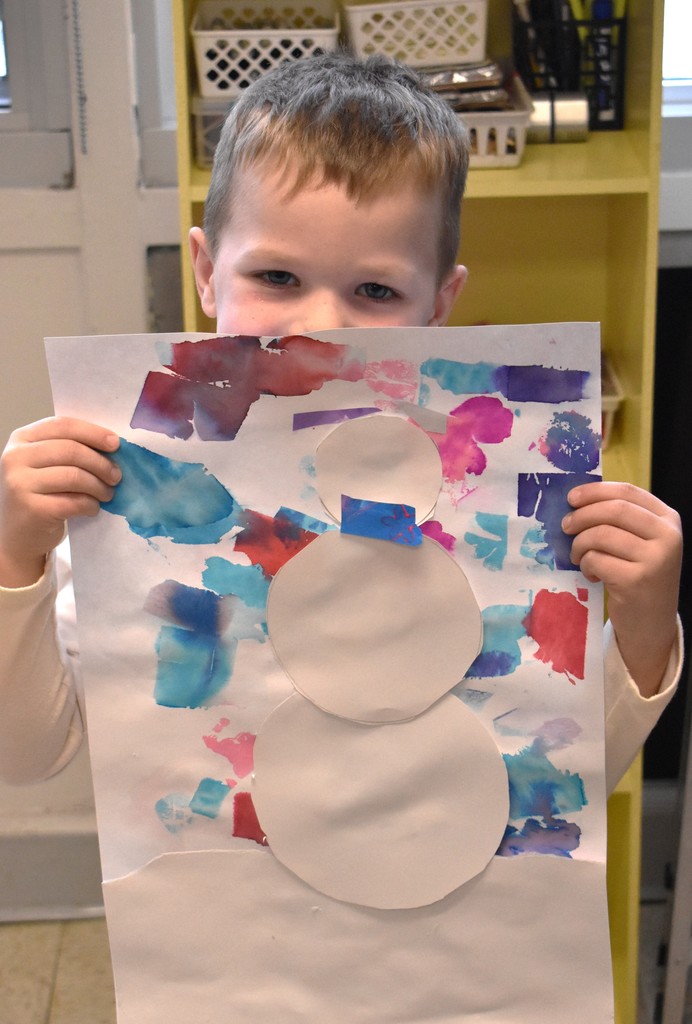 student in art class