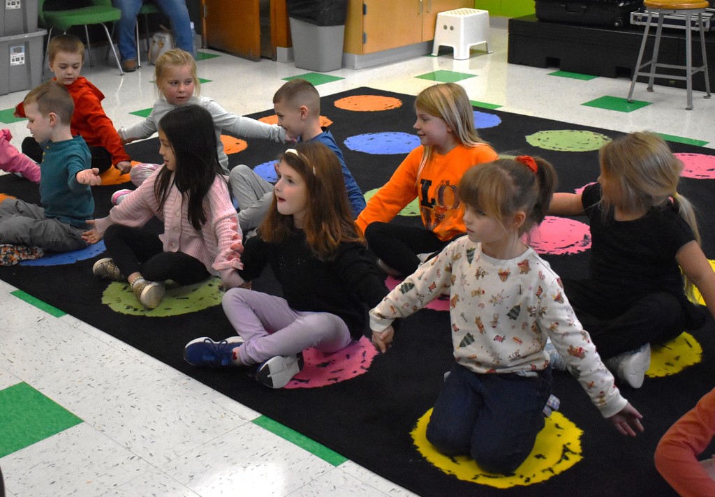 students in music class