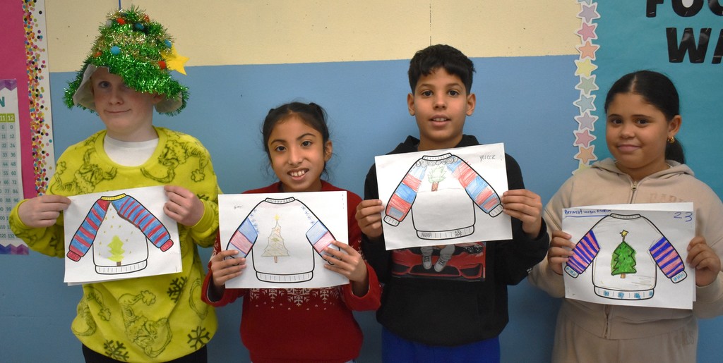 student with artwork