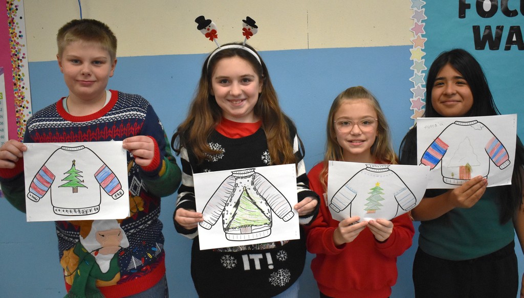 student with artwork