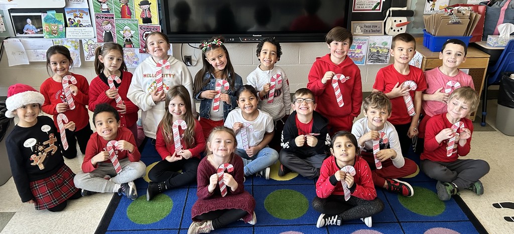students with candy canes
