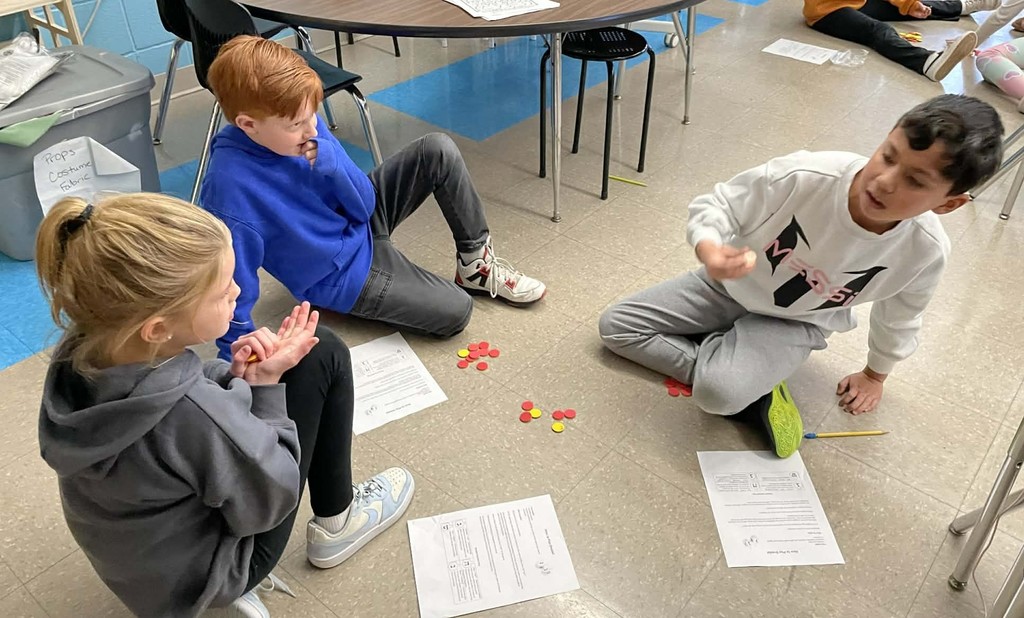 students playing games