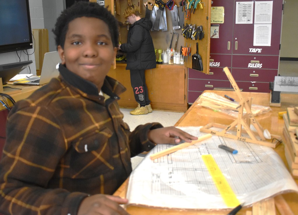 student in technology class