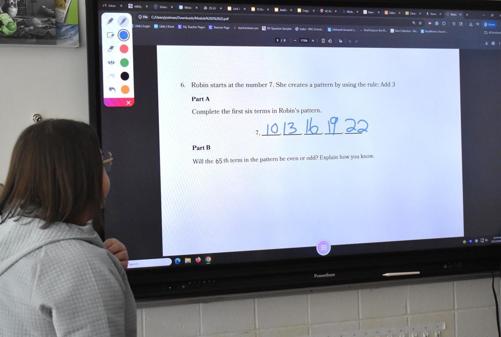 teacher in class with students