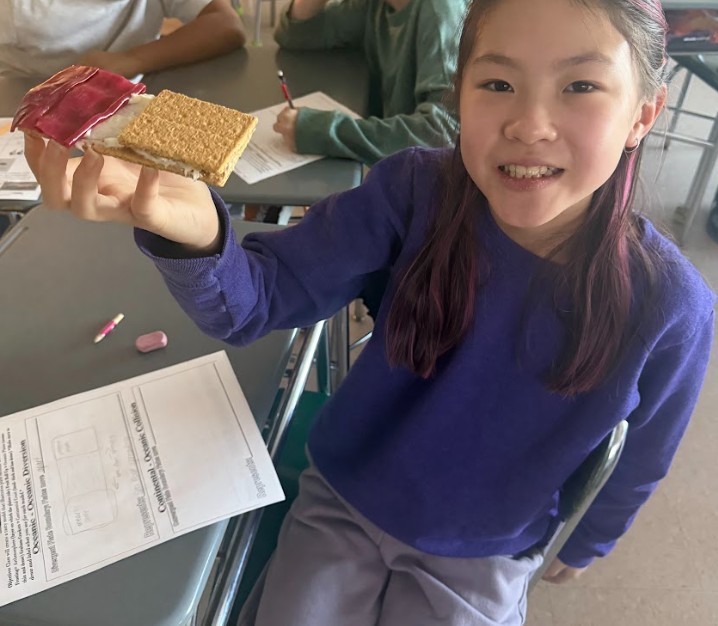 student in science class