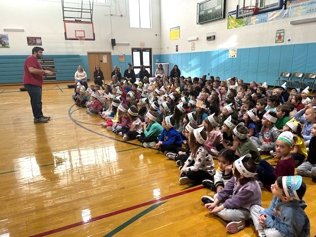 students at assembly