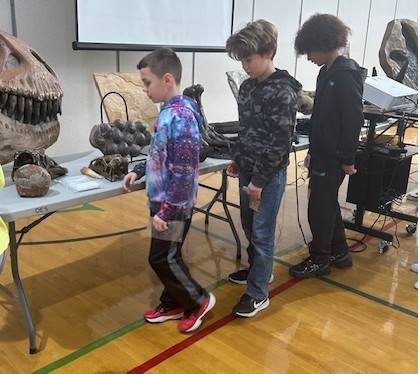 students with fossils