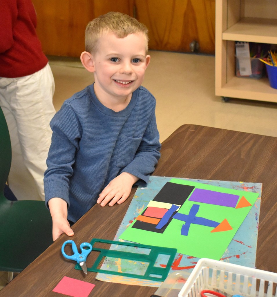 student in art class