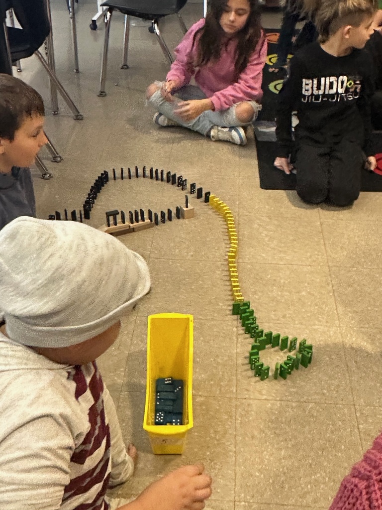students and dominoes