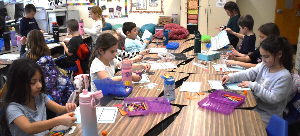 class making paper snowmen