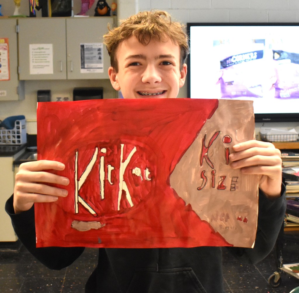 student in art class